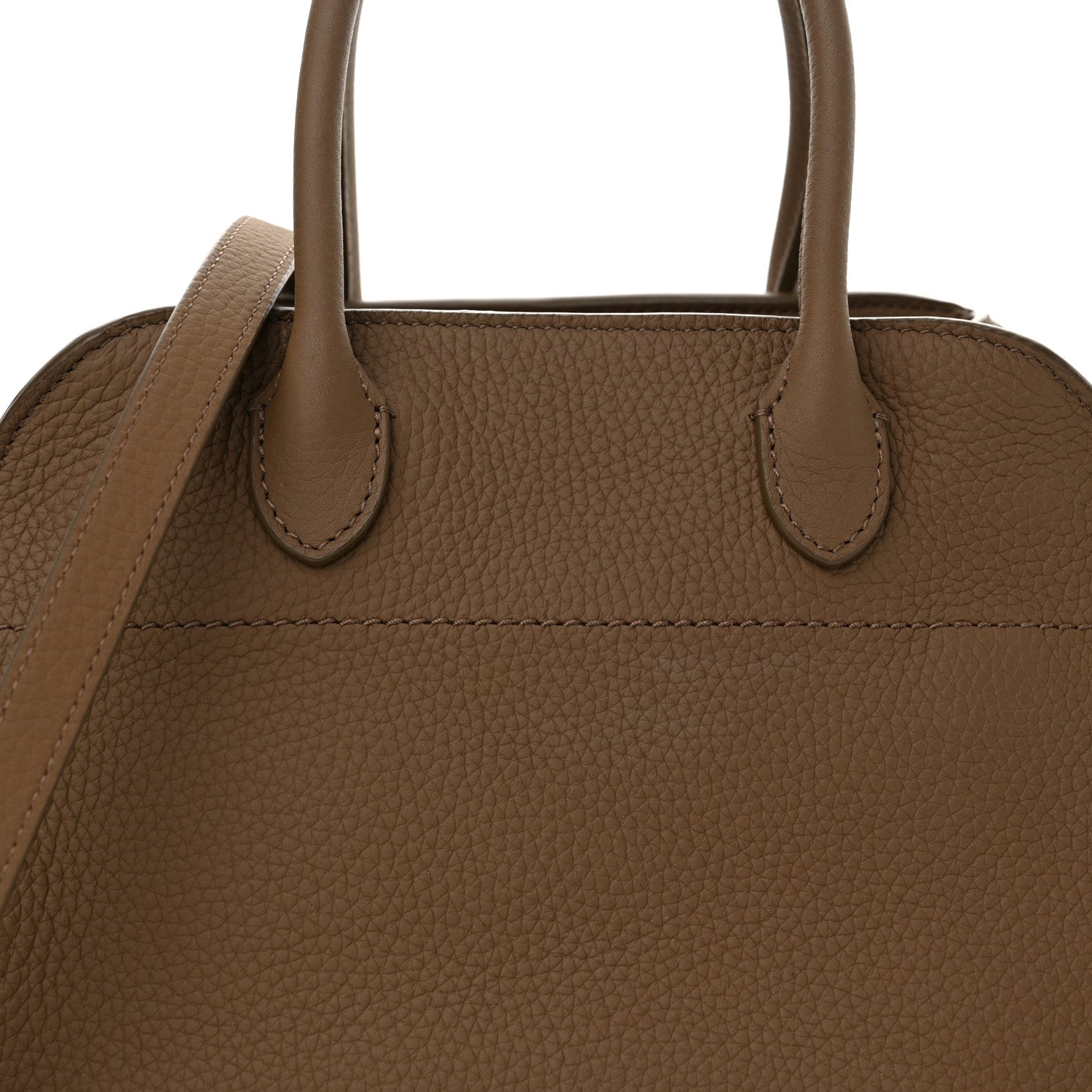 The Row Grained Calfskin Soft Margaux 10 Bag Dark Taupe 7 of 11