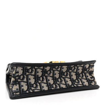 Christian Dior Oblique 30 Montaigne East West Chain Flap Bag Blue 4 of 11
