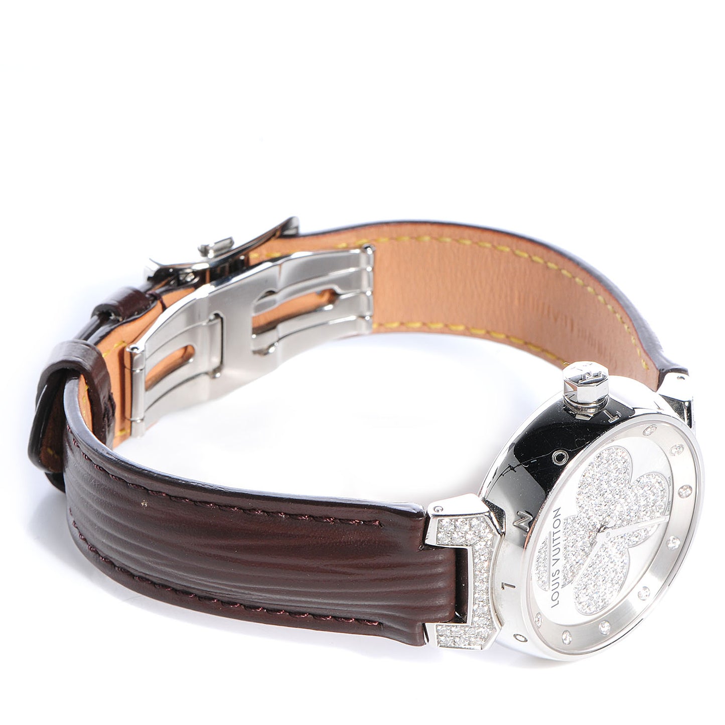 Stainless Steel Epi Diamond 34mm Tambour Forever Quartz Watch