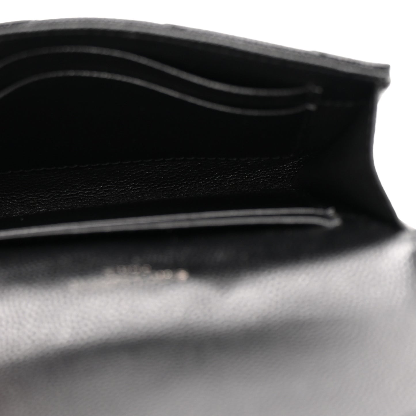 Grain De Poudre Matelasse Chevron Small Monochrome Monogram Envelope Wallet Black Black