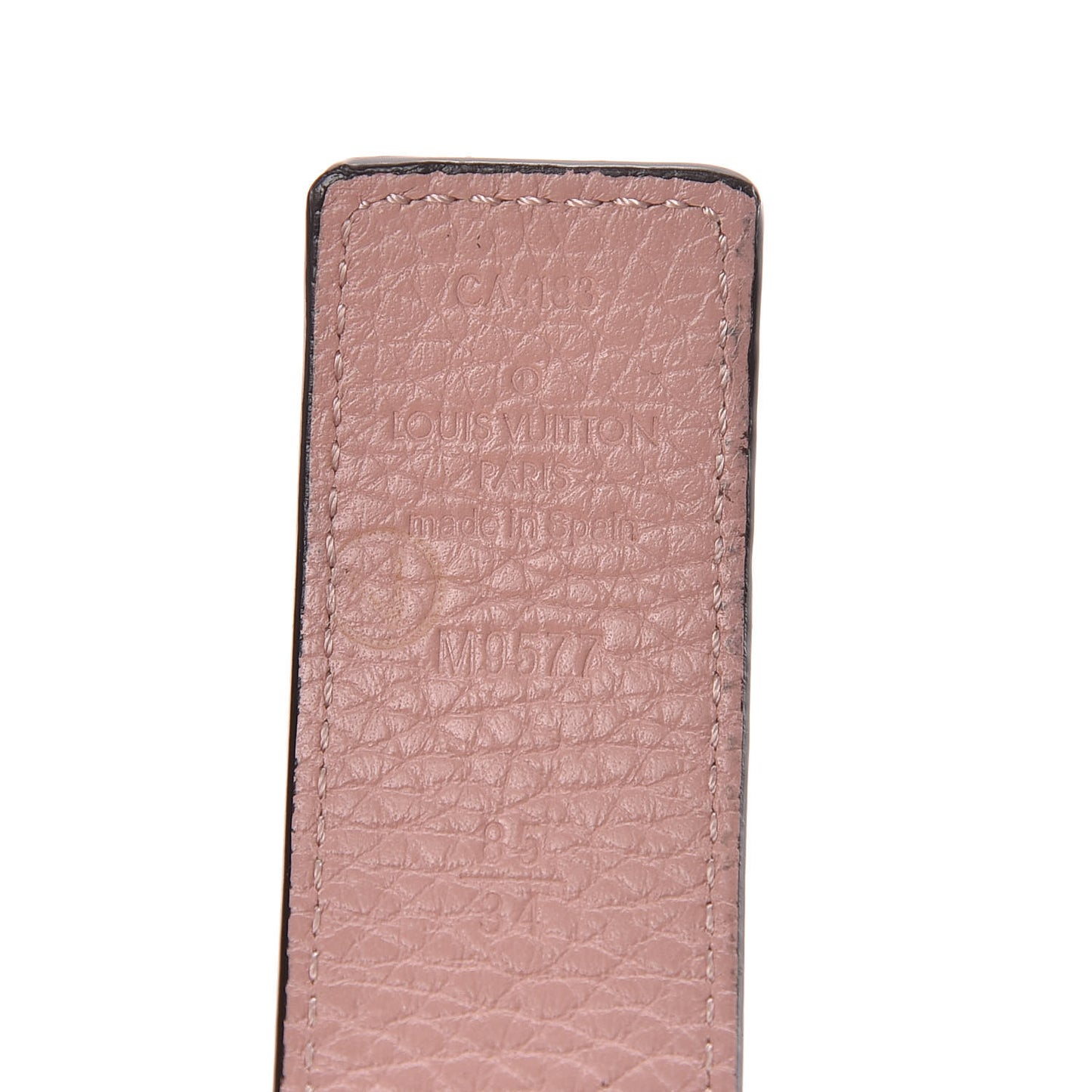 Taurillon Calfskin LV Initiales Reversible Belt 85 34 Ivory
