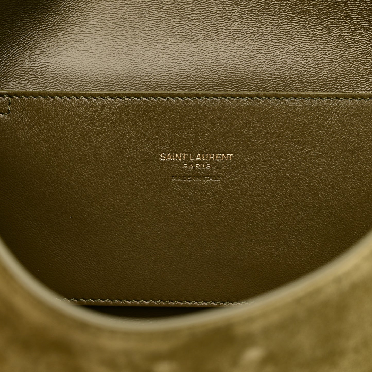 Smooth Calfskin Suede Small Reversible Monogram Kate Satchel Loden Green