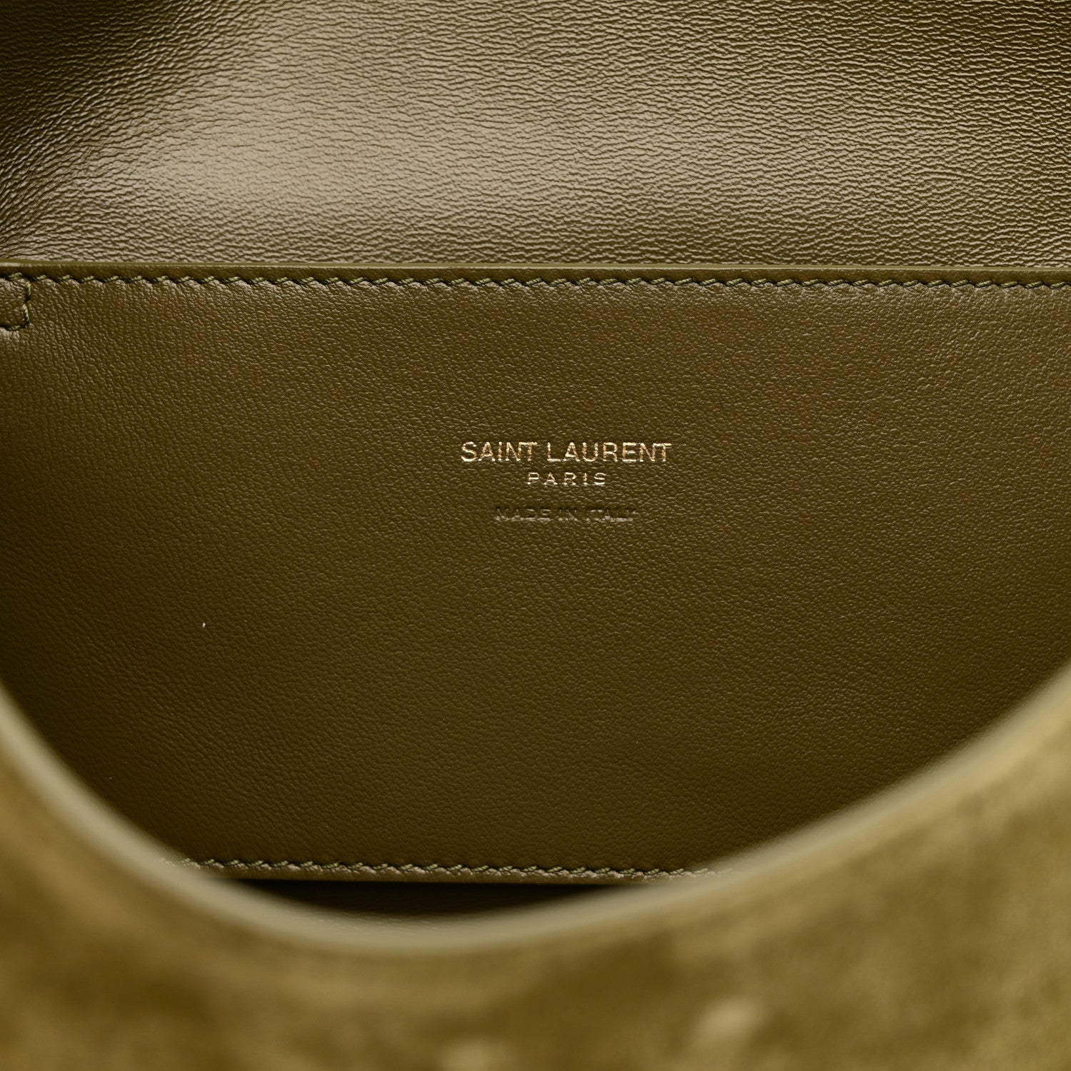 Saint Laurent Smooth Calfskin Suede Small Reversible Monogram Kate Satchel Loden Green 6 of 11