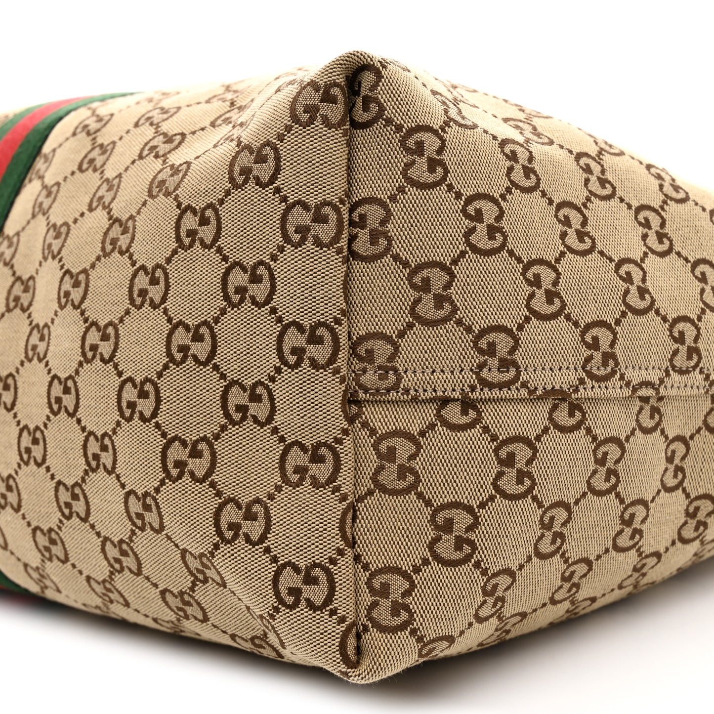 GG Monogram Web Large Giglio Tote Beige Brown
