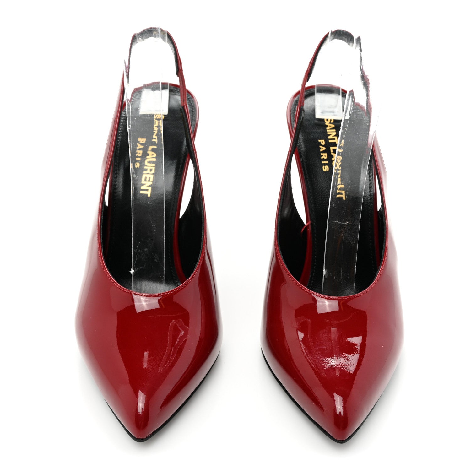 Saint Laurent Patent Venus 110 Slingback Pumps 37 Hot Red 2 of 10