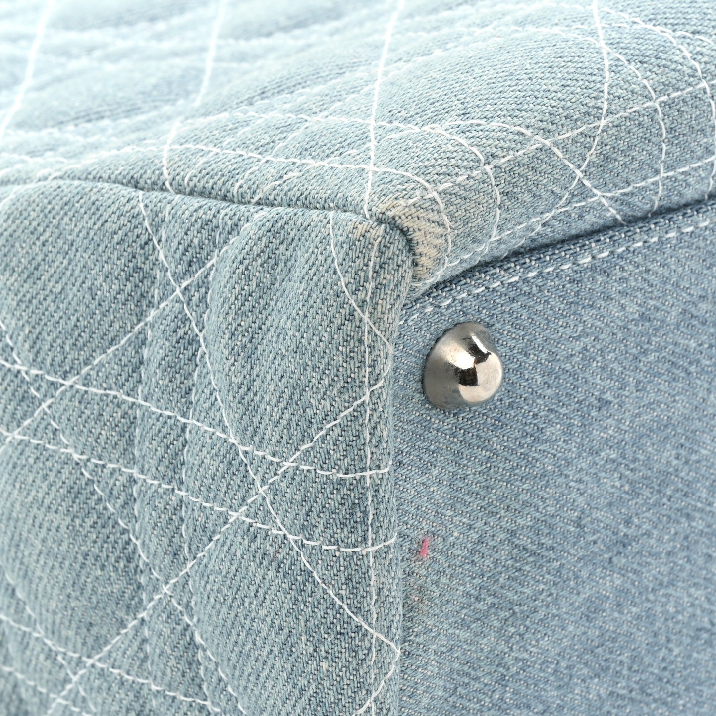 Denim Cannage Large Lady Dior Light Blue