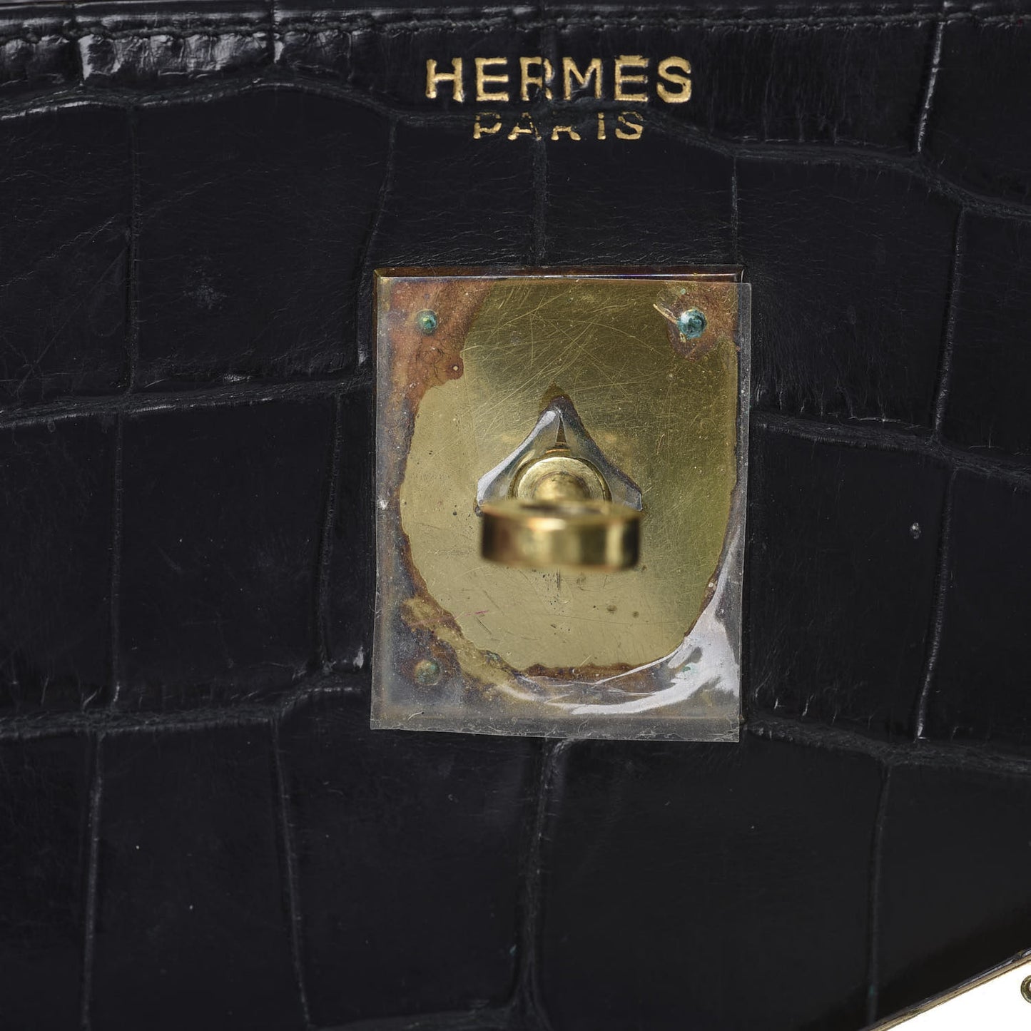 Shiny Porosus Crocodile Kelly Sellier 32 Black