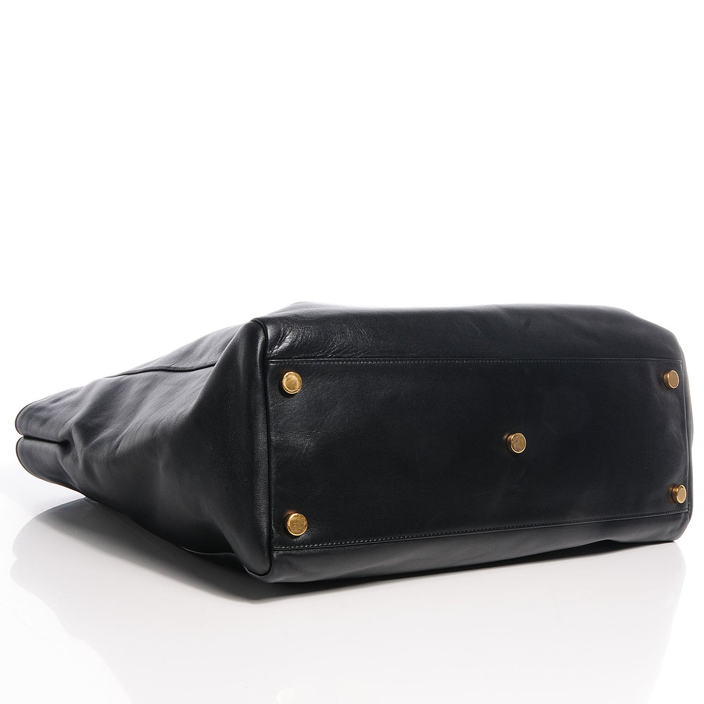 Calfskin Suede Reversible Shopper Tote Noir Amarena