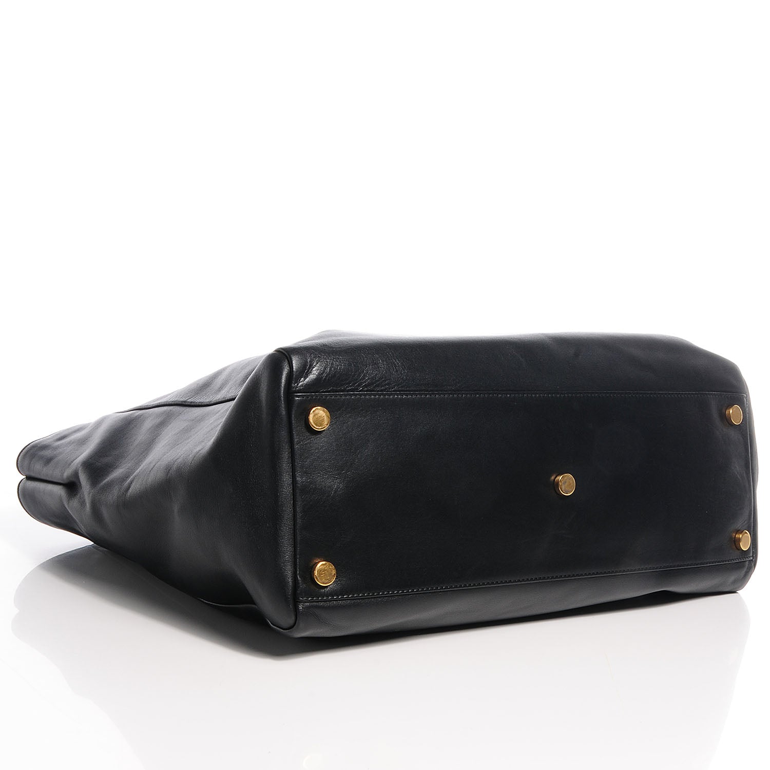Saint Laurent Calfskin Suede Reversible Shopper Tote Noir Amarena 4 of 9
