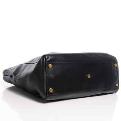 Saint Laurent Calfskin Suede Reversible Shopper Tote Noir Amarena 4 of 9