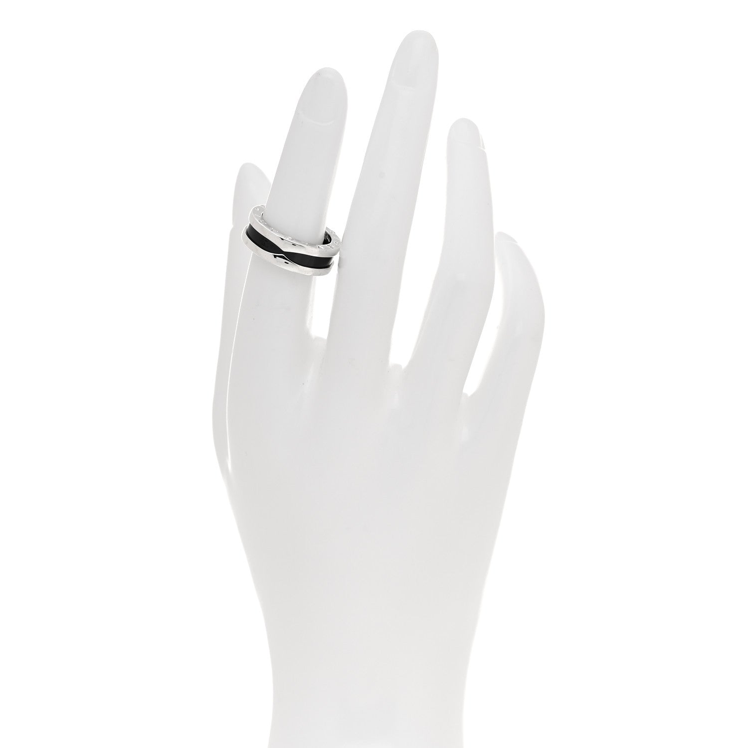 Bulgari Sterling Silver Ceramic Save The Children One-Band Ring 51 5.75 2 of 6