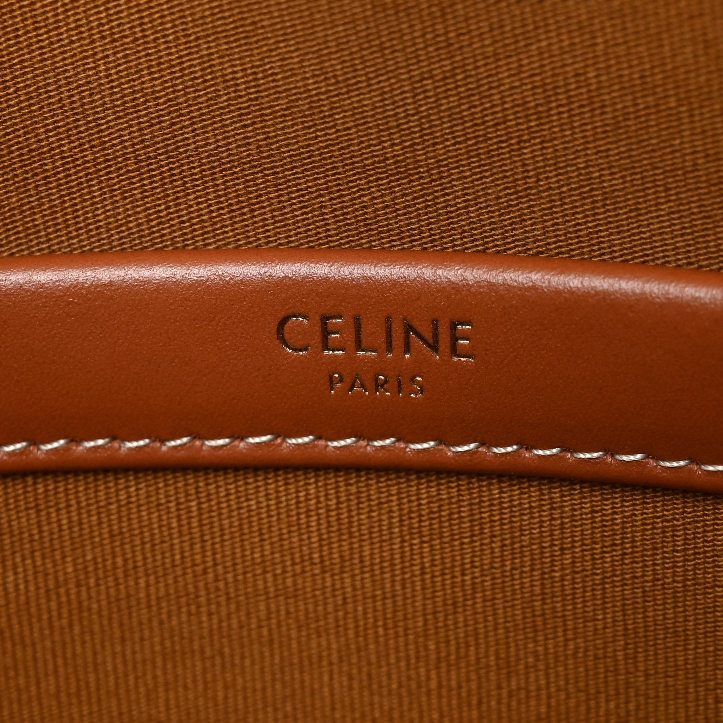 Triomphe Canvas Calfskin Mini Horizontal Cabas Tan
