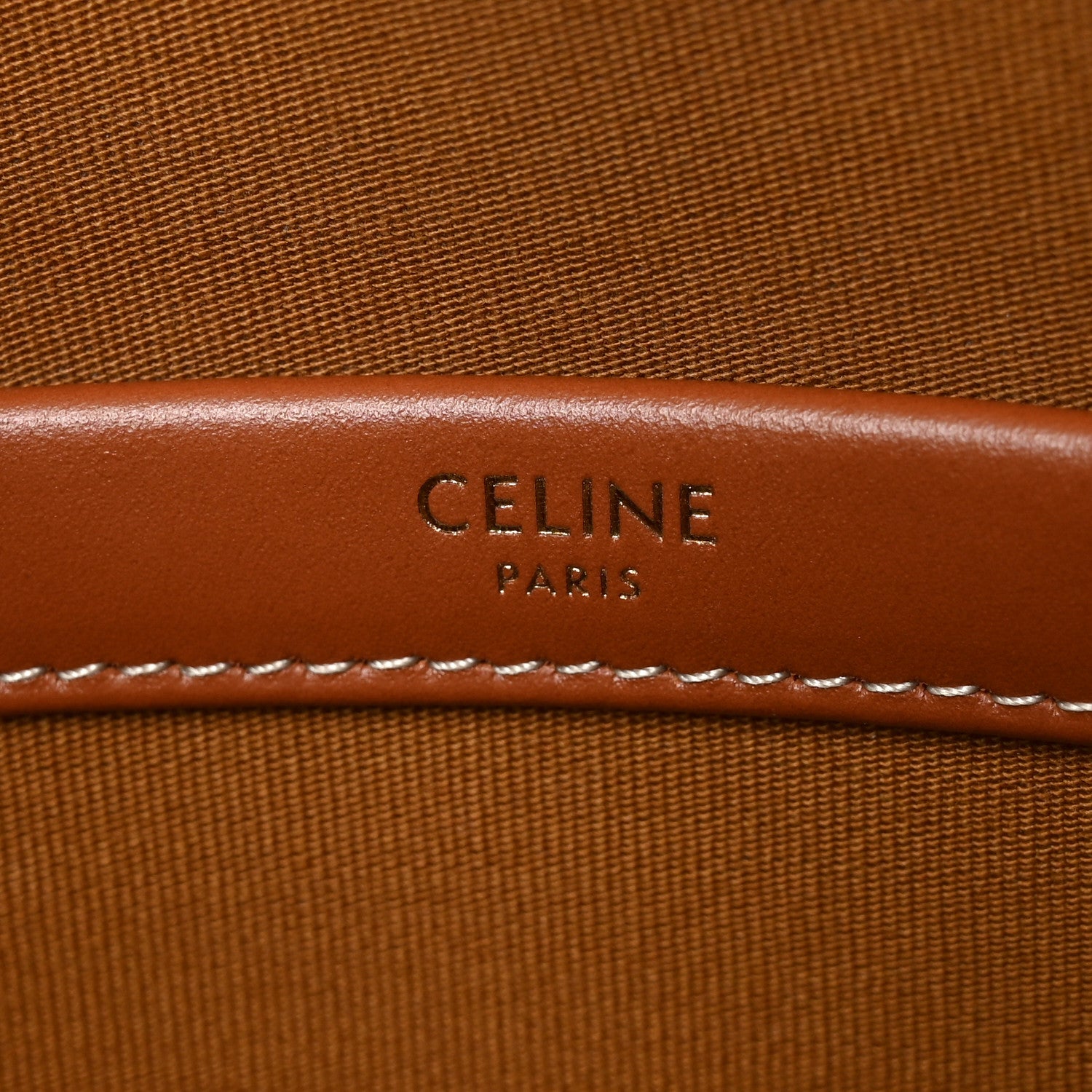 Celine Triomphe Canvas Calfskin Mini Horizontal Cabas Tan 6 of 9