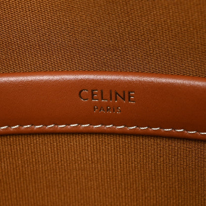 Celine Triomphe Canvas Calfskin Mini Horizontal Cabas Tan 6 of 9