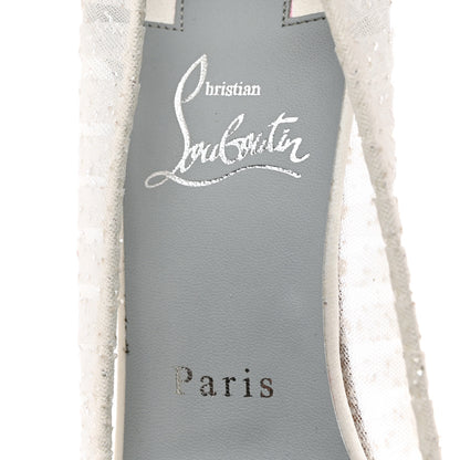 Christian Louboutin Tulle Glitter Satin Kate Draperia 85 Pumps 38.5 White 6 of 11