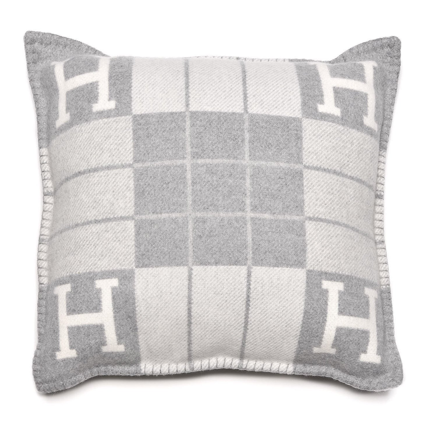 Wool Cashmere Avalon III Pillow PM Ecru Gris Clair