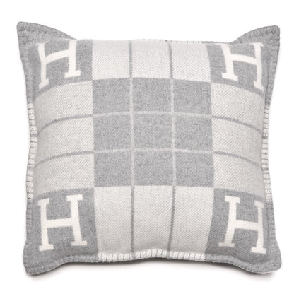 Hermes Wool Cashmere Avalon III Pillow PM Ecru Gris Clair 1 of 3