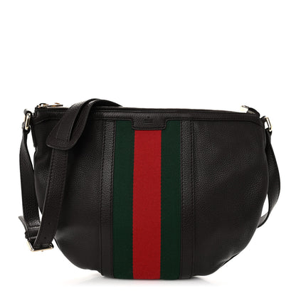 Gucci Pebbled Calfskin Vintage Web Medium Half Moon Hobo Dark Brown 1 of 11