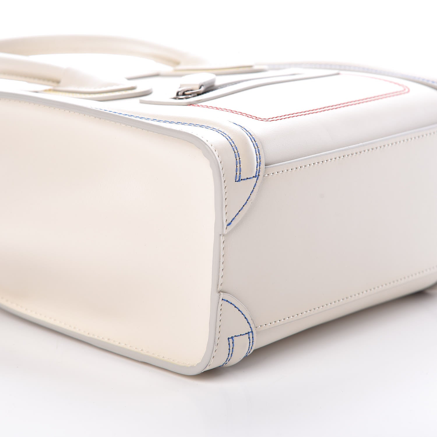 Celine Smooth Calfskin Multicolor Double Stitching Nano Luggage White 7 of 8