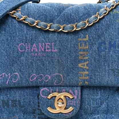 Chanel Denim Quilted Denim Large Mood Flap Blue Multicolor 9 of 11