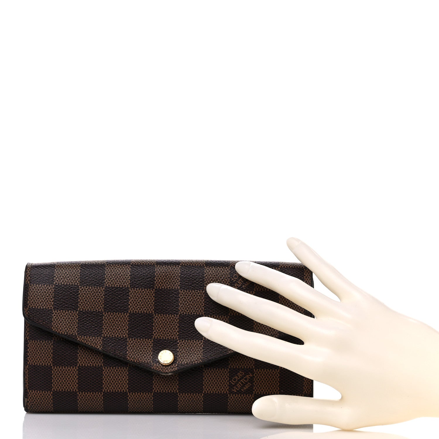 Louis Vuitton Damier Ebene Sarah Wallet NM Rose Ballerine 2 of 18