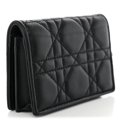 Christian Dior Lambskin Cannage Mini Lady Dior Wallet Black 3 of 8