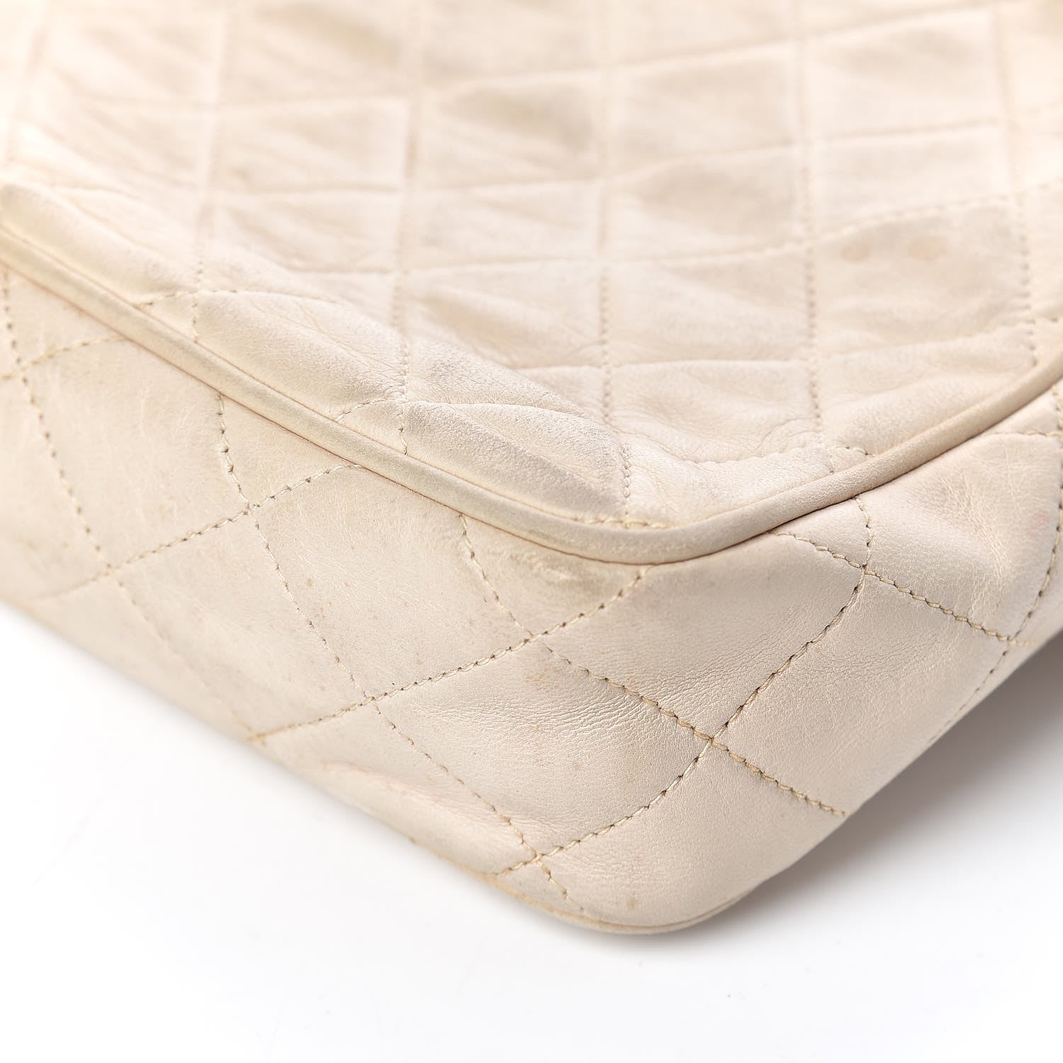 Chanel Lambskin Quilted Tassel Camera Case Pouch White 17 of 17