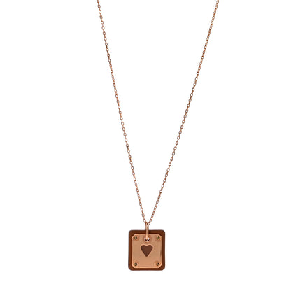 Hermes Rose Gold Plated Swift As De Coeur Necklace Gold 1 of 6
