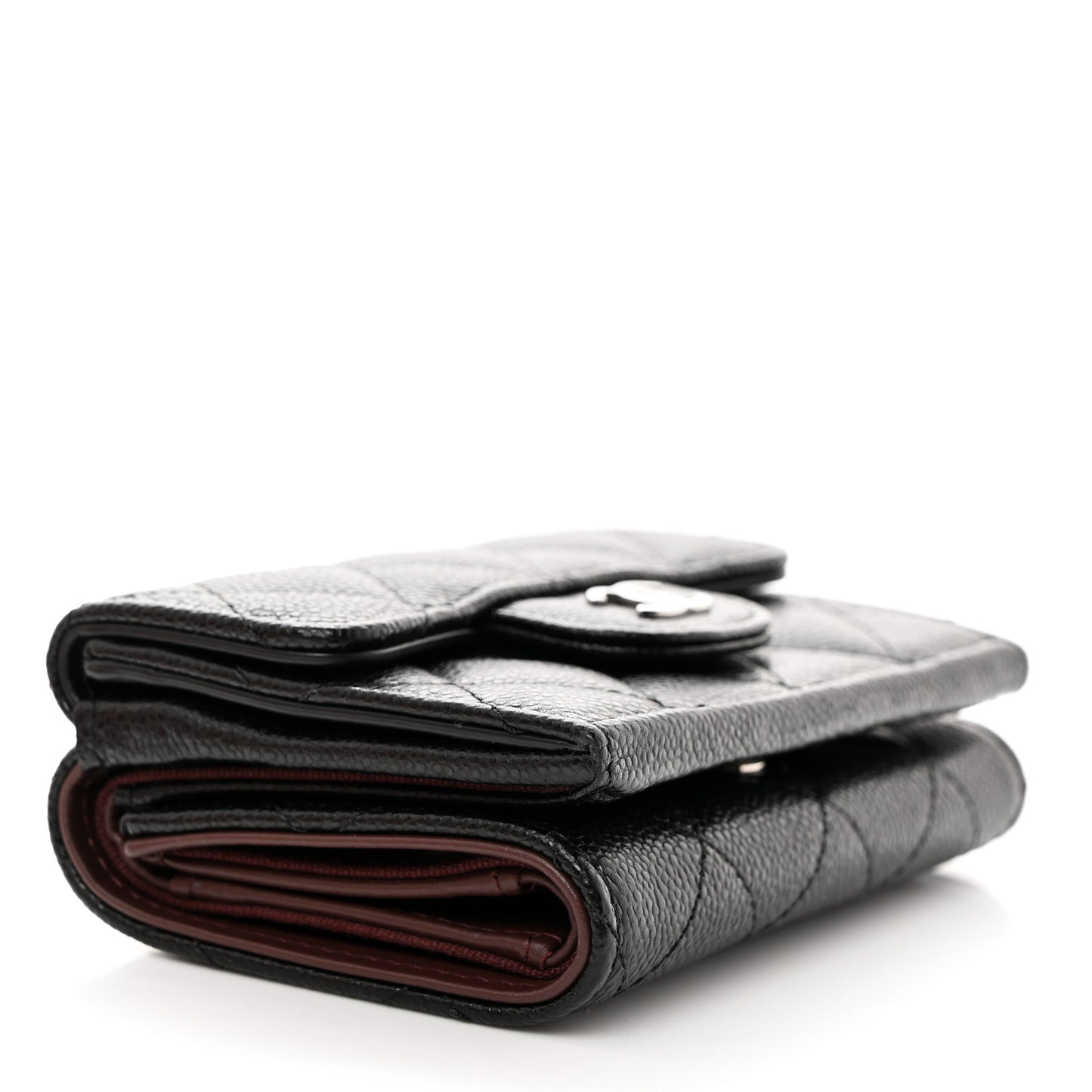 Caviar Quilted Double Flap Wallet Black