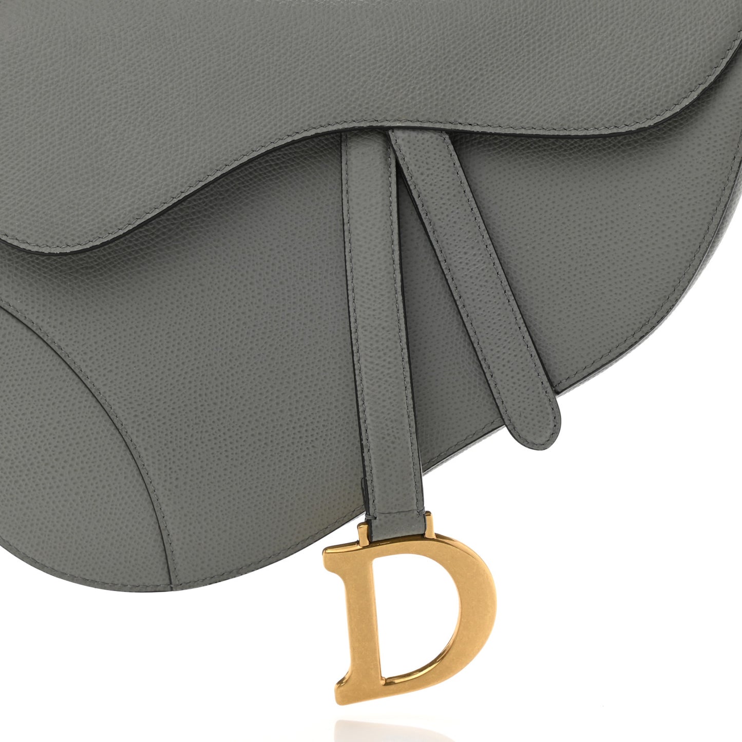 Grained Calfskin Saddle Bag Grey