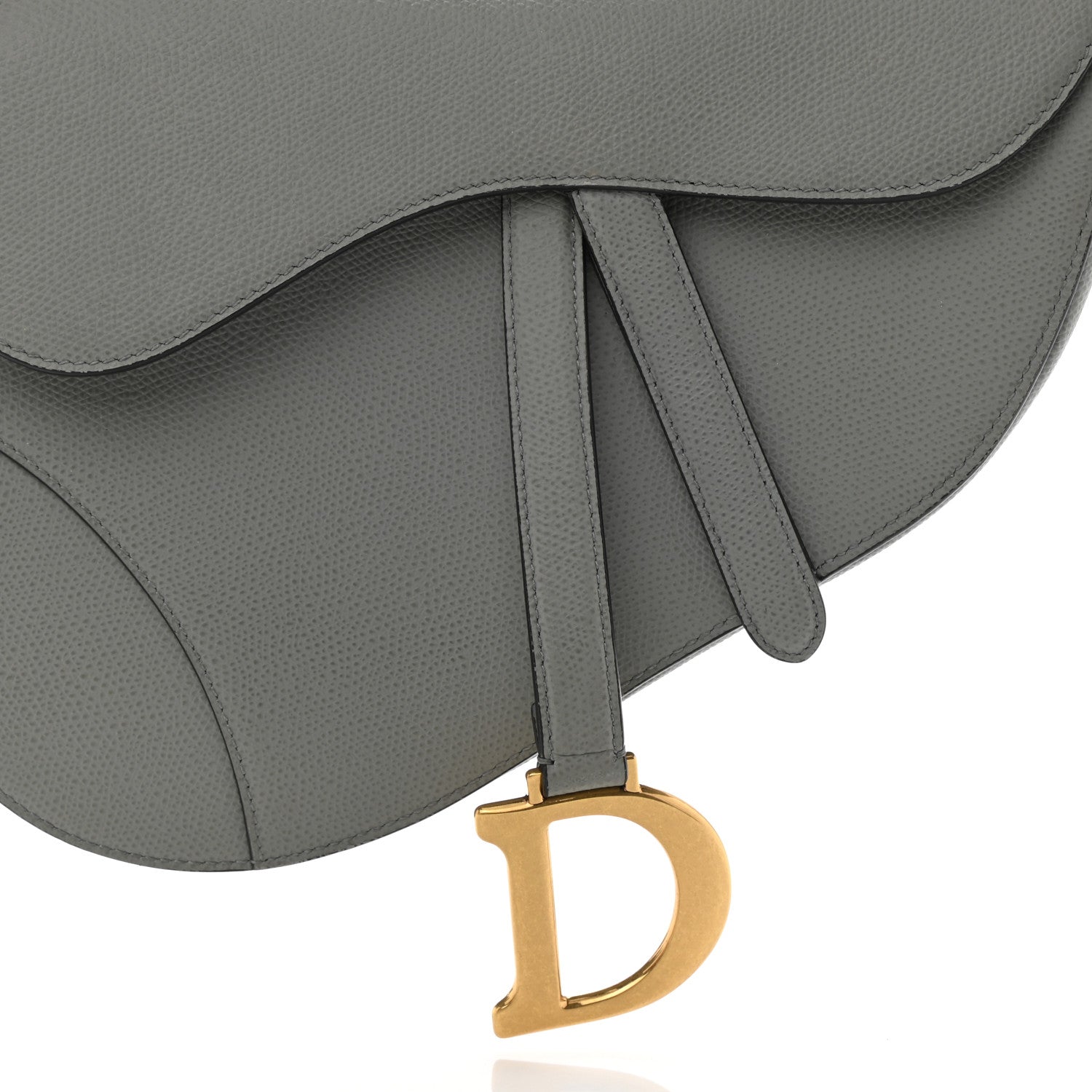 Christian Dior Grained Calfskin Saddle Bag Grey 8 of 11