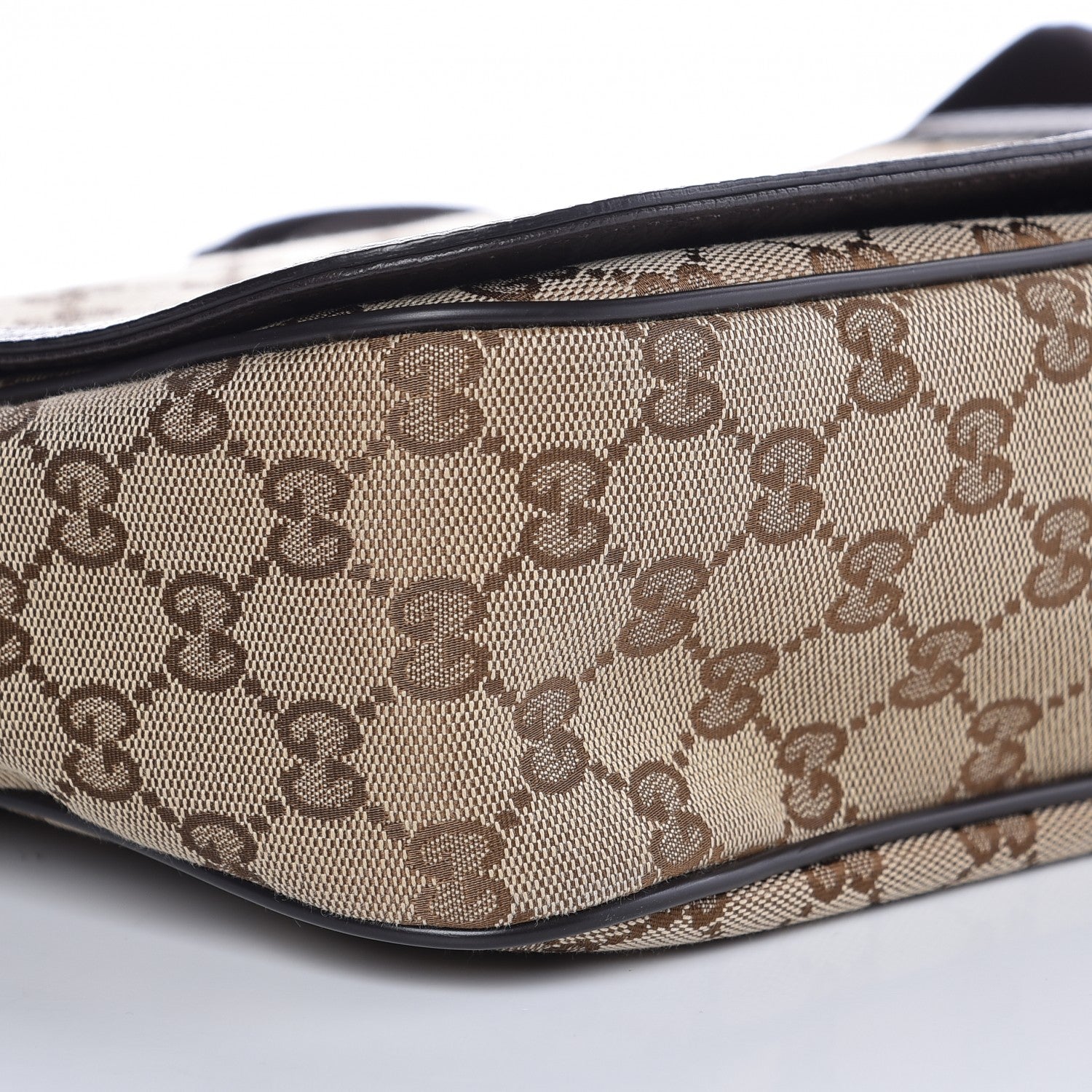 Gucci Monogram Flap Messenger Bag Beige Dark Brown 10 of 11