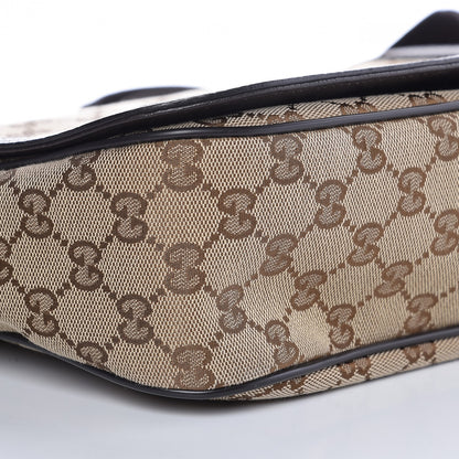Gucci Monogram Flap Messenger Bag Beige Dark Brown 10 of 11