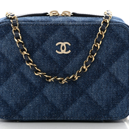 Chanel Printed Denim CC Camera Case Blue 8 of 10