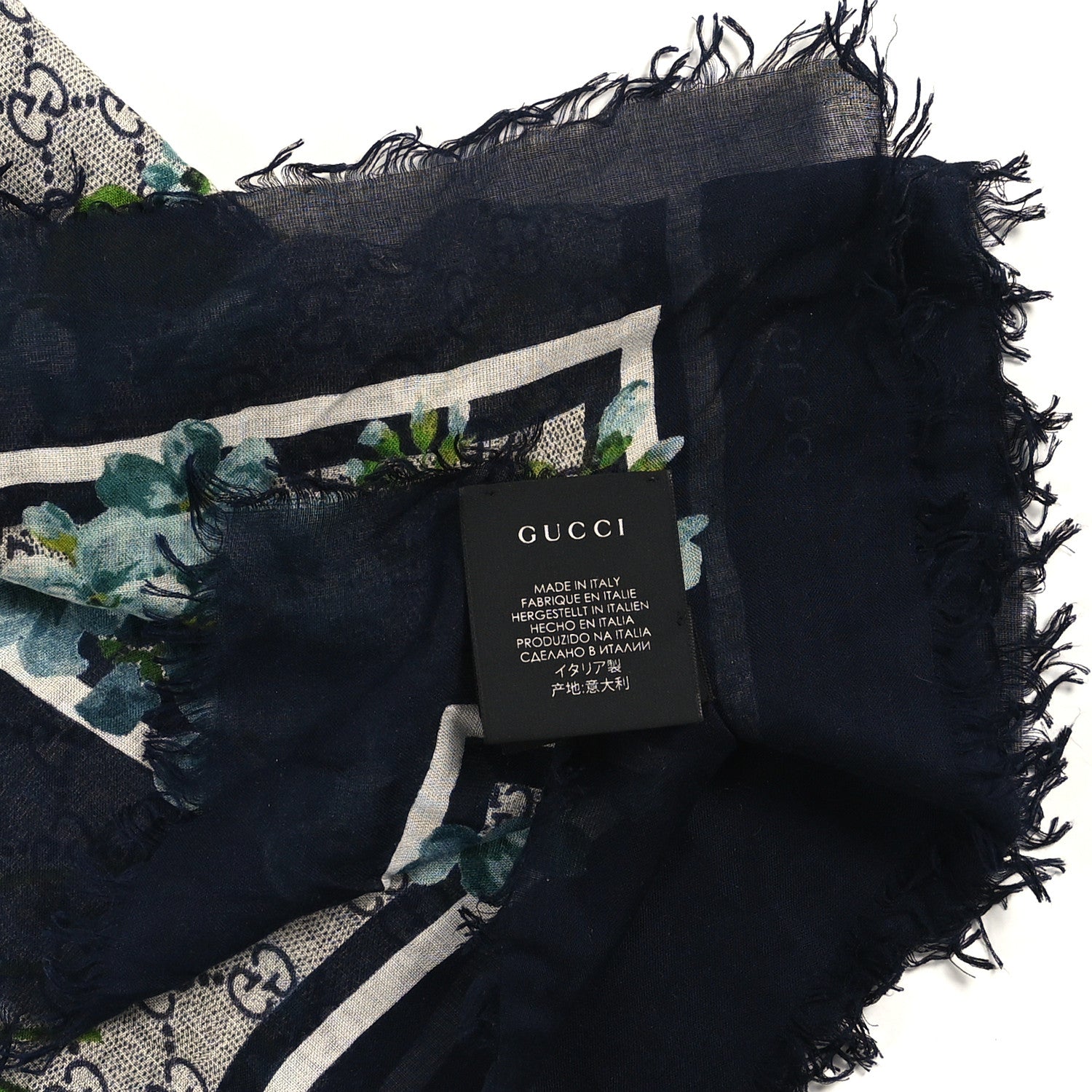 Gucci Blooms スカーフ　ストール Gucci Blue GG Bloom Print Modal Scarf | eBay