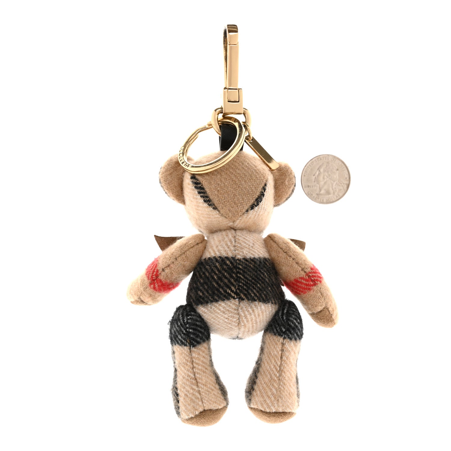 Burberry Cashmere Vintage Check Thomas Bear Bag Charm Antique Yellow 2 of 5