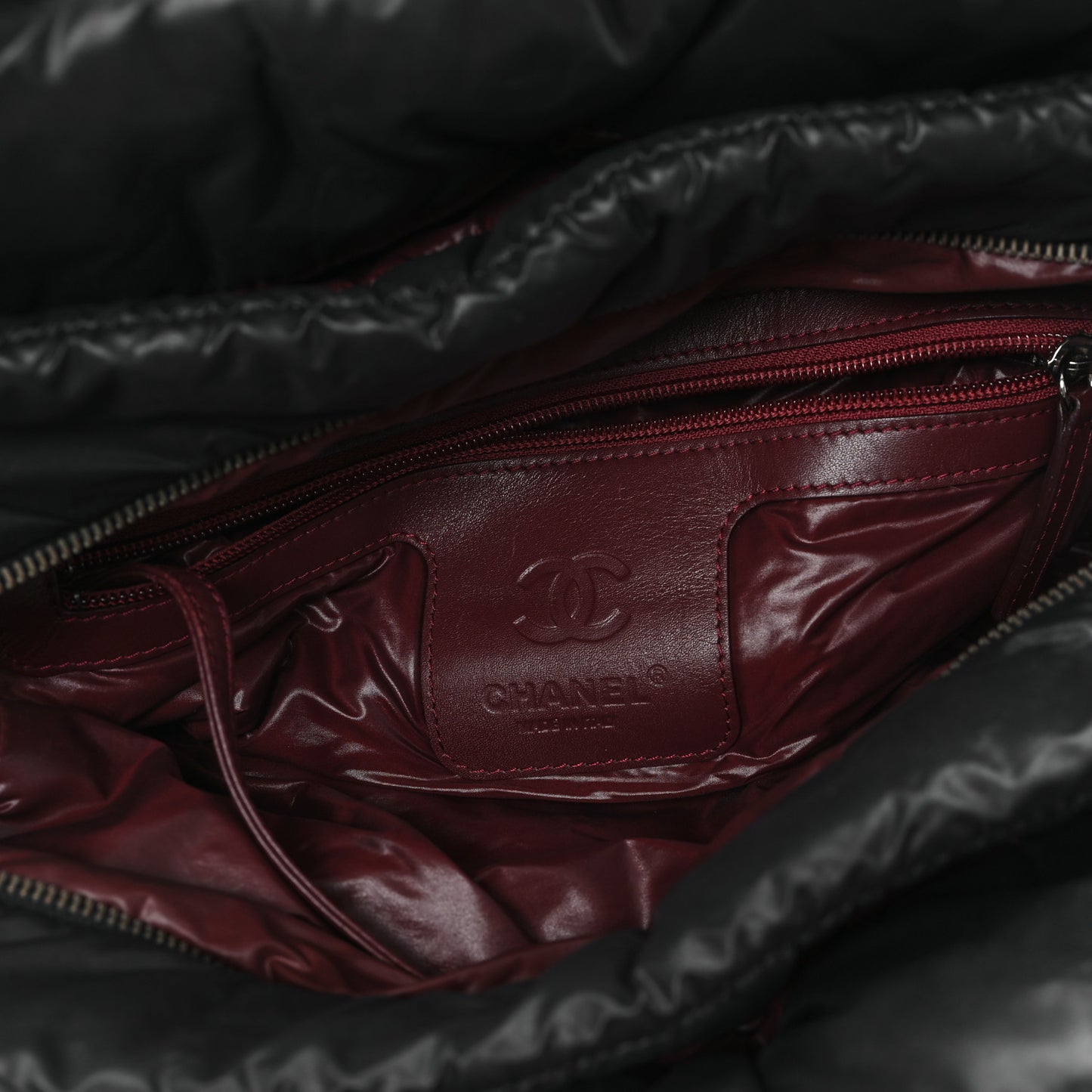 Nylon Coco Cocoon Zipped Tote Black