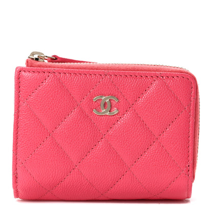 Chanel Caviar Quilted Compact Zipped Wallet Pink 1 of 9