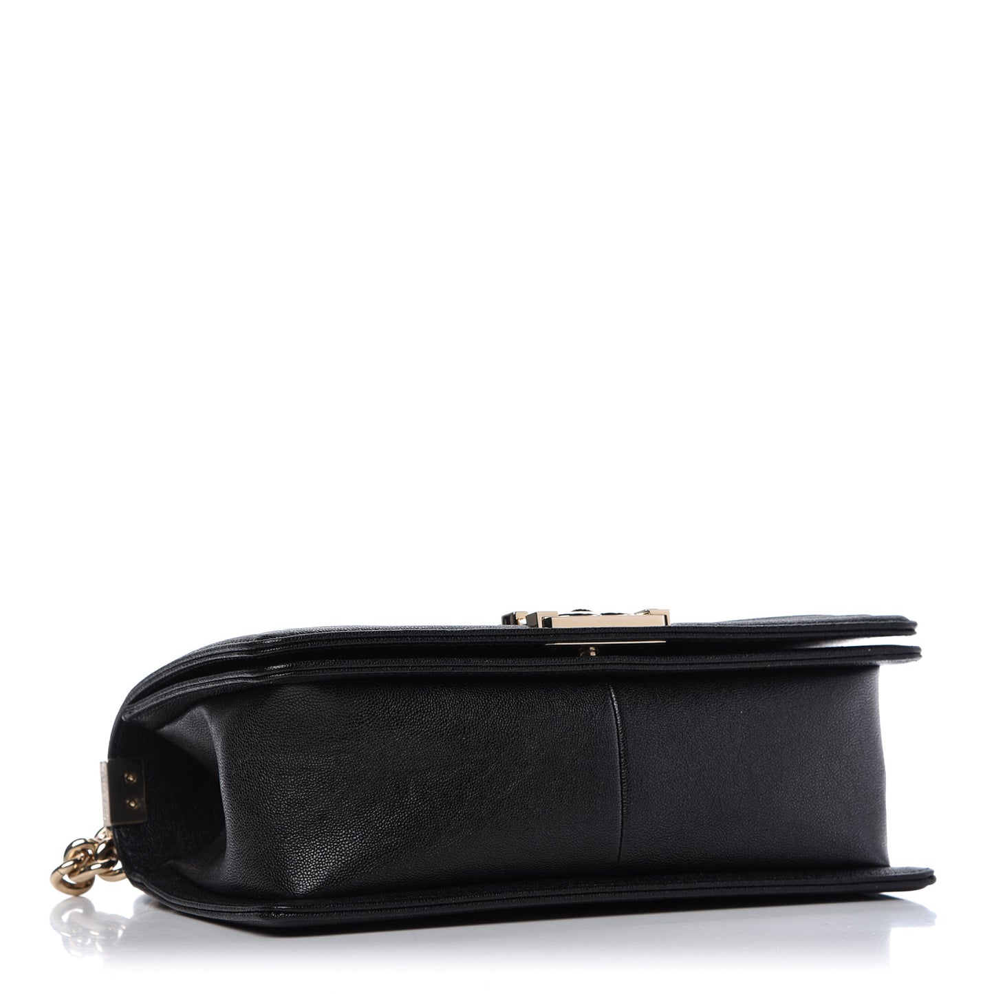 Caviar Chevron Quilted Medium Boy Flap Black