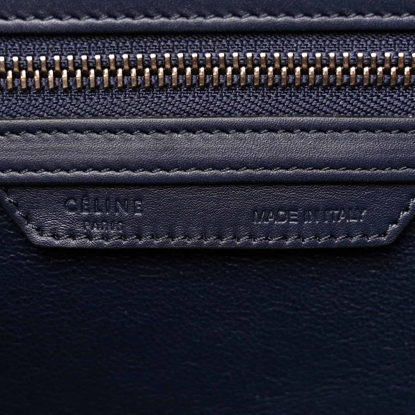 Smooth Calfskin Striped Cotton Canvas Mini Luggage Navy Blue