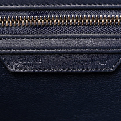 Celine Smooth Calfskin Striped Cotton Canvas Mini Luggage Navy Blue 6 of 11