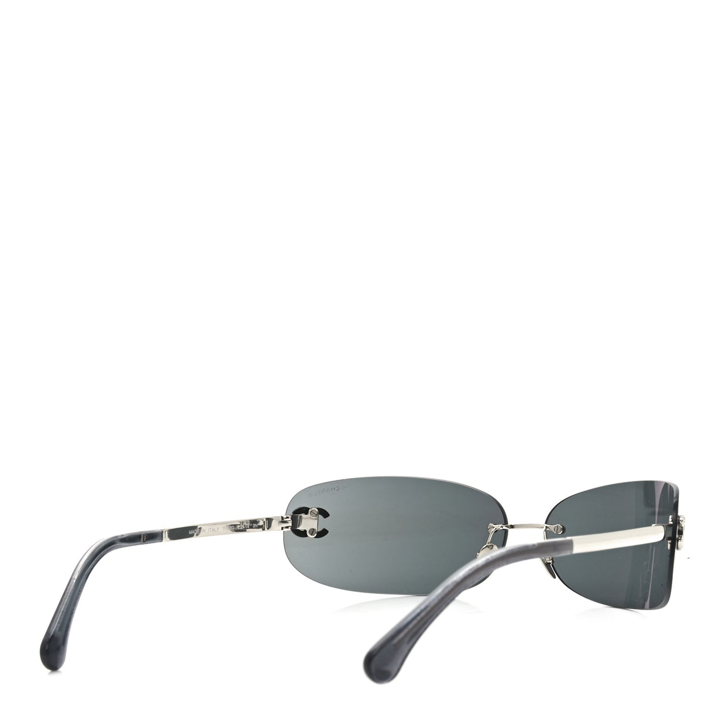 Metal Crystal CC Oval Sunglasses 71560 Black