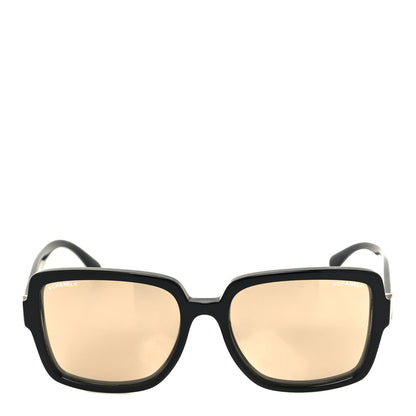 Chanel Square Sunglasses 71312A Black Gold Glitter 2 of 9