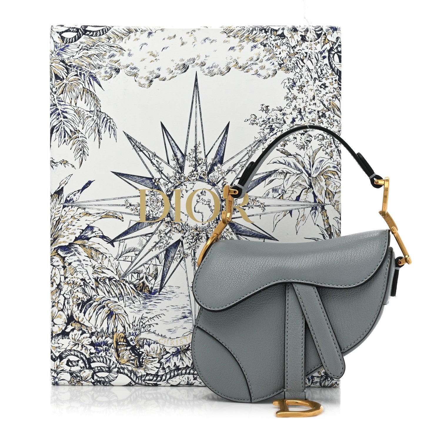 Christian Dior Goatskin Micro Saddle Bag Cloud Blue 10 of 10
