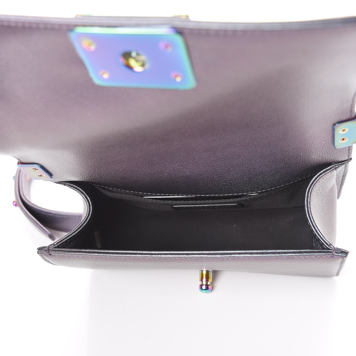 Chanel Iridescent Goatskin Quilted Small Boy Flap Purple 5 of 9