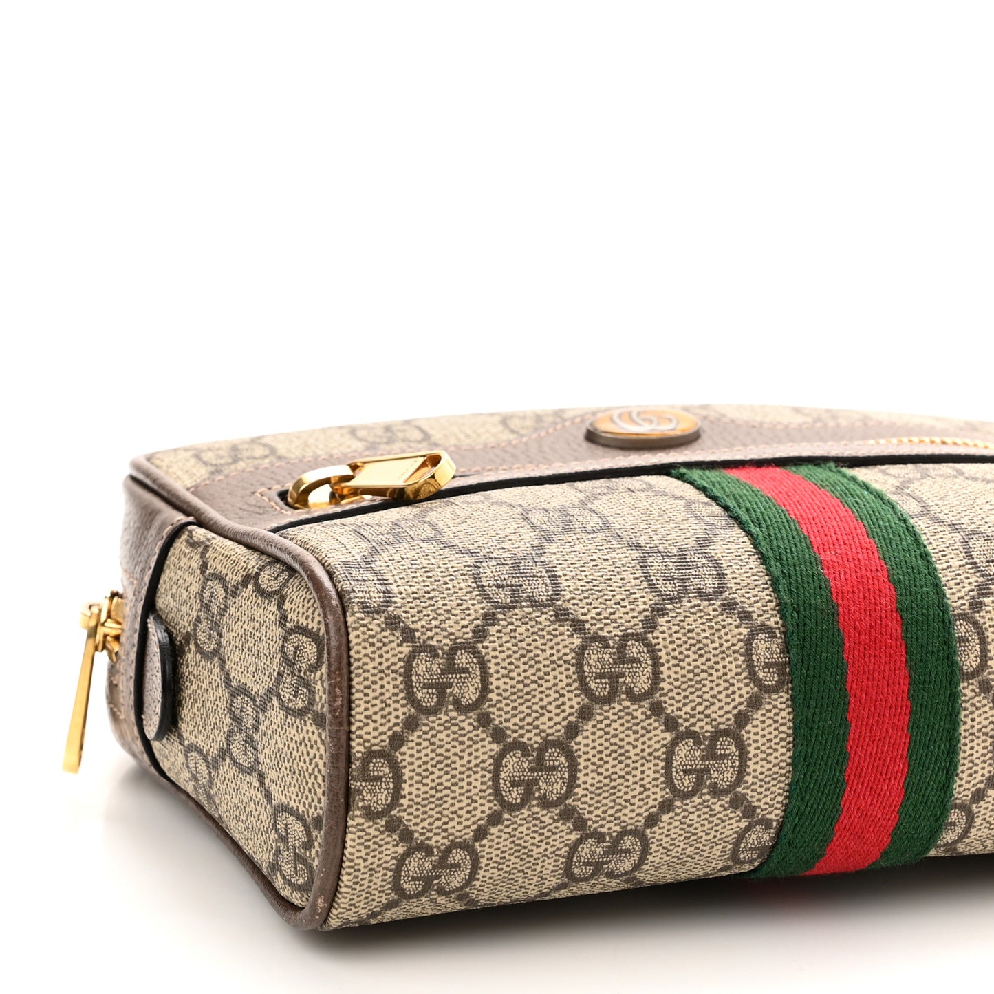 GG Supreme Monogram Web Small Ophidia Belt Bag 85 34 Dark Brown