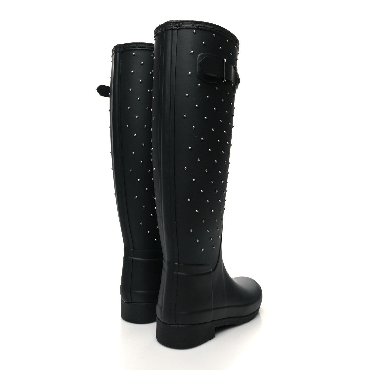 Saint Laurent X HUNTER Rubber Crystal Studded Festival Rain Boots 36 Black 4 of 8