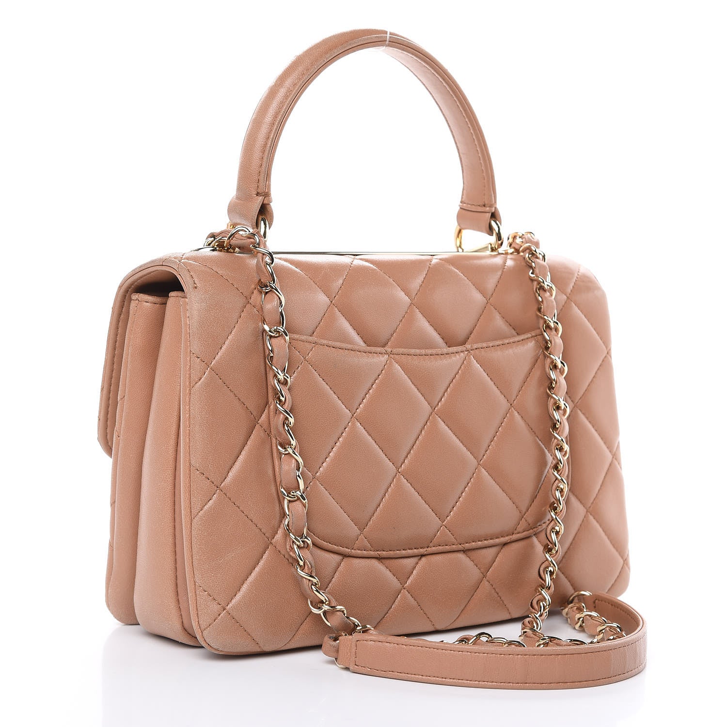 Chanel Lambskin Quilted Small Trendy CC Flap Dual Handle Bag Camel 3 of 20
