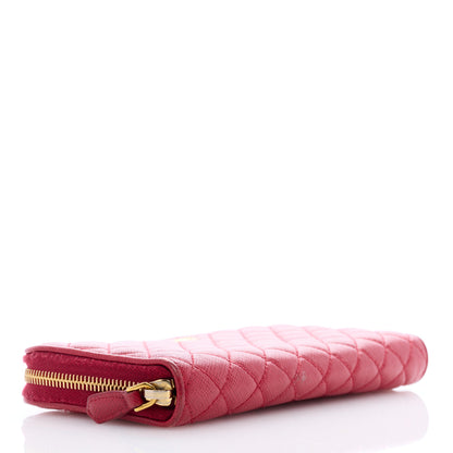 Prada Saffiano Quilted Zip Around Wallet Rosso 4 of 6