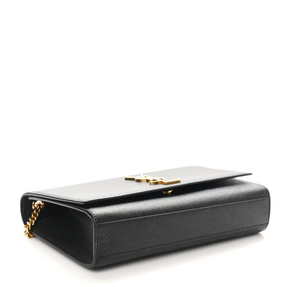 Saint Laurent Grain De Poudre Medium Classic Monogram Kate Satchel Black 4 of 10